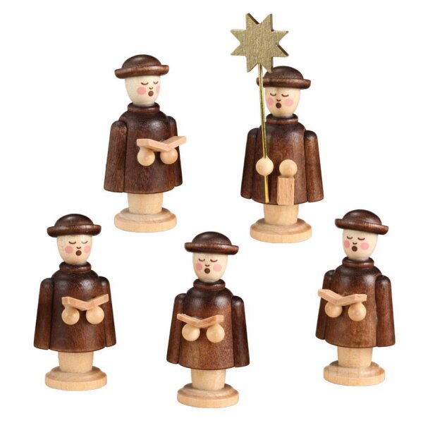 Kurrendefiguren dunkelbraun 5-teilig, 5cm