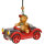 Baumbehang Miniatur Auto mit Teddy, 10cm